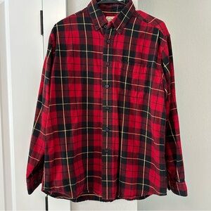 LL Bean - Red Button Down Plaid Flannel